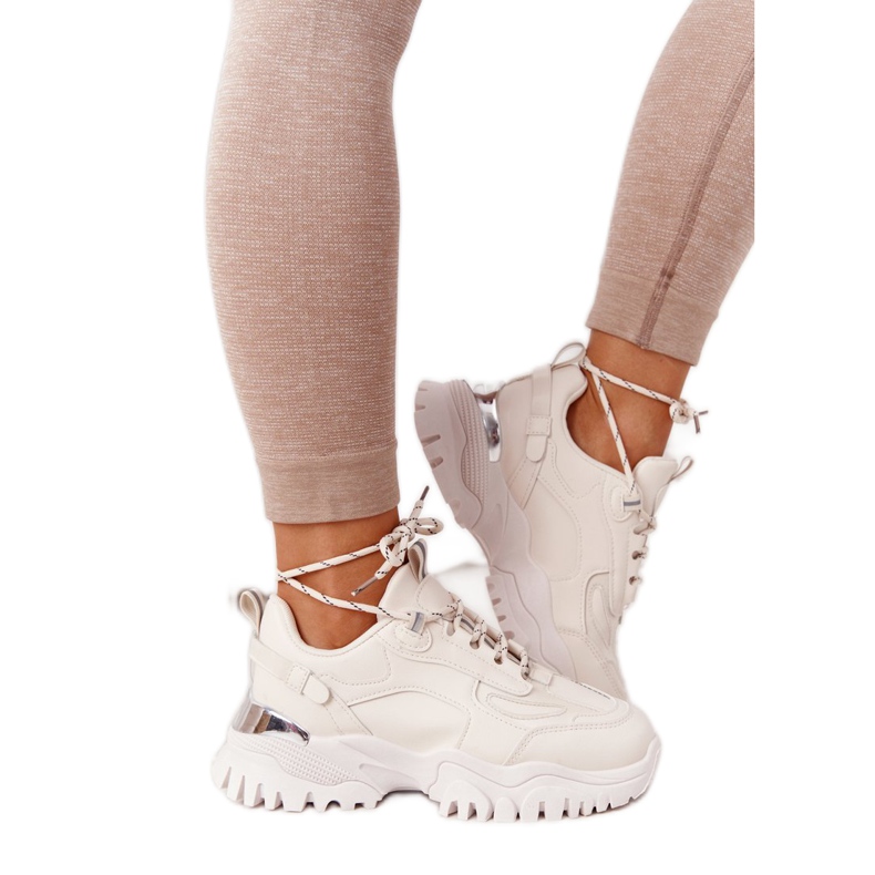 PG1 Sneakers da donna Beige Influencer su suola massiccia