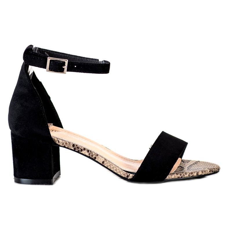 Sandali su un post basso Sergio Leone SK839 beige marrone nero