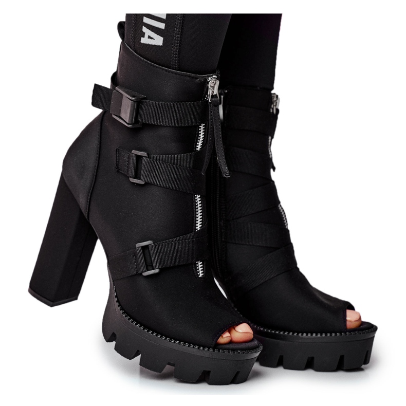 PS1 Stivaletti Donna Open Toe Black Gladios nero