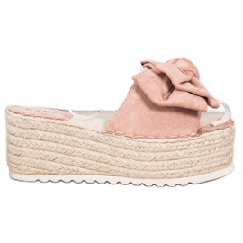 SHELOVET Pantofole Sulla Piattaforma Con Fiocco rosa