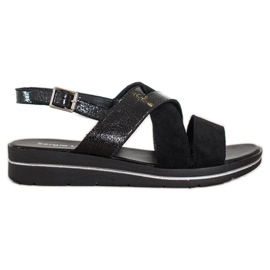 Sandali alla moda con fibbia Sergio Leone nero