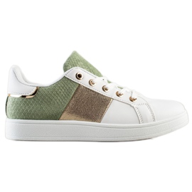 SHELOVET Sneakers allacciate alla moda bianca multicolore verde