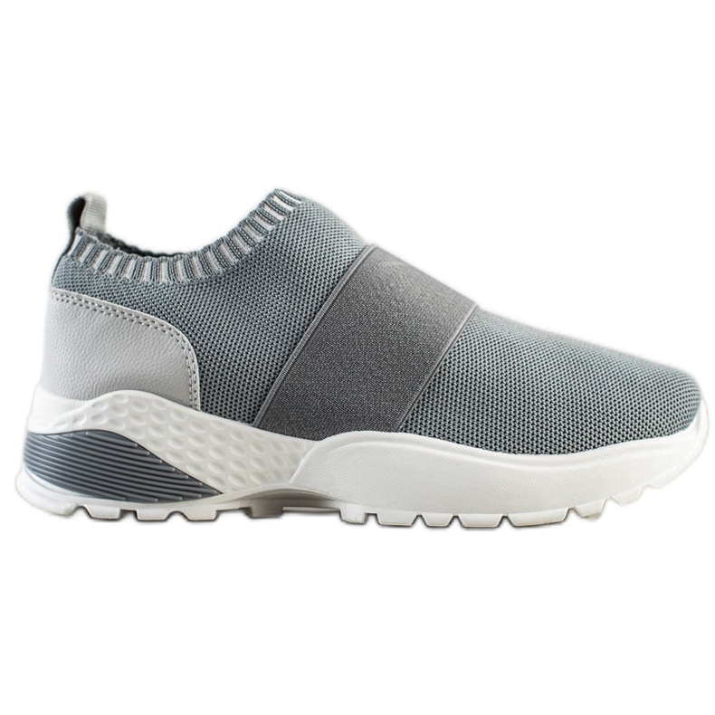 SHELOVET Scarpe sportive slip-on con elastico grigio