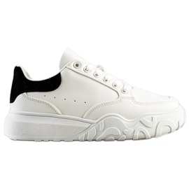 Small Swan Sneakers in ecopelle bianche bianco