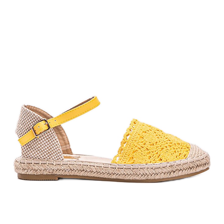 Espadrillas gialle con pizzo Baby giallo