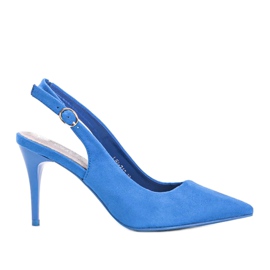 Décolleté in eco camoscio blu su cintura Donna