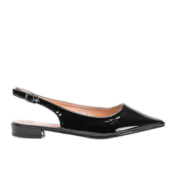 Ballerine piatte in vernice nera Tia nero