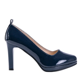 Décolleté blu navy sulla piattaforma Lady