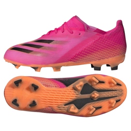 Scarpe da calcio Adidas X Ghosted.1 Fg Jr FW6956 rosa, arancione rosa
