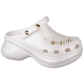 Zoccolo Crocs Classic Bae Glitter Stud W 206783-100 bianco d'oro