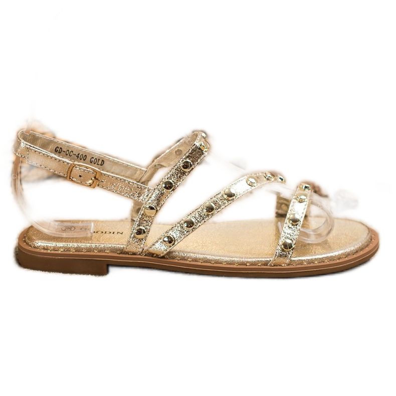 Goodin Sandali dorati con ornamenti d'oro