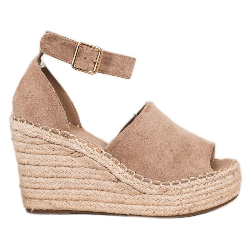 SHELOVET Sandali con zeppa beige