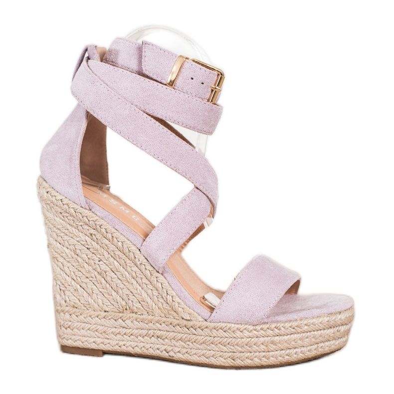 SHELOVET Sandali Espadrillas Con Fibbia viola