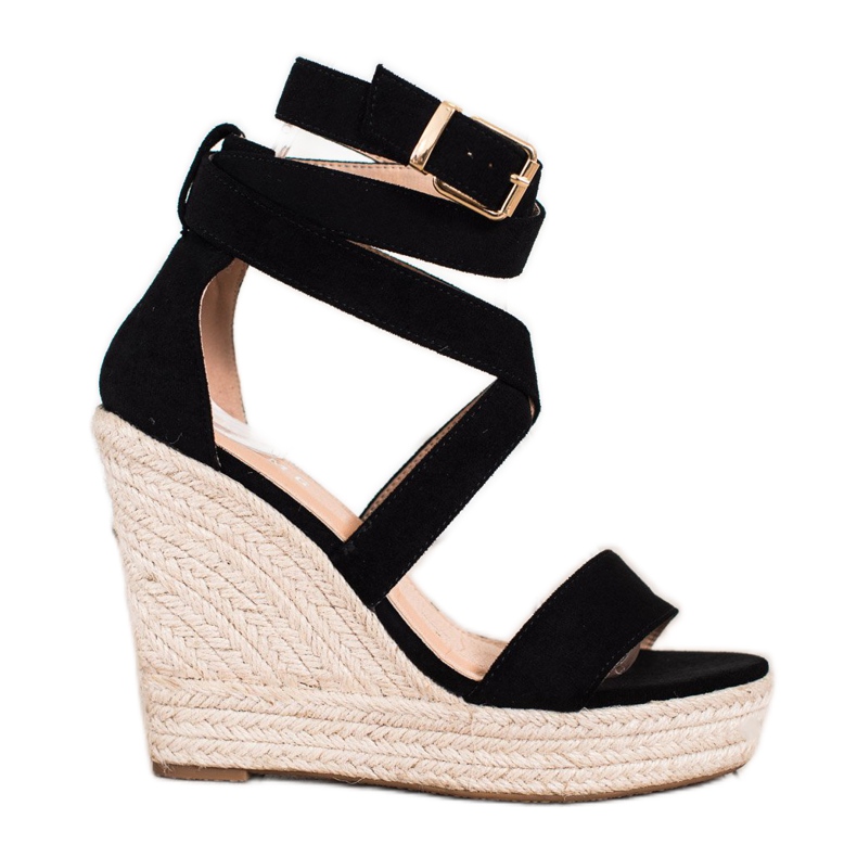 SHELOVET Sandali Espadrillas Con Fibbia nero