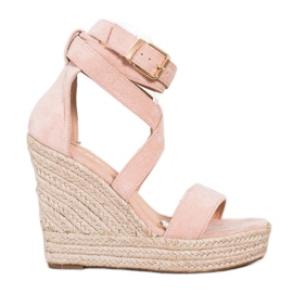 SHELOVET Sandali Espadrillas Con Fibbia rosa