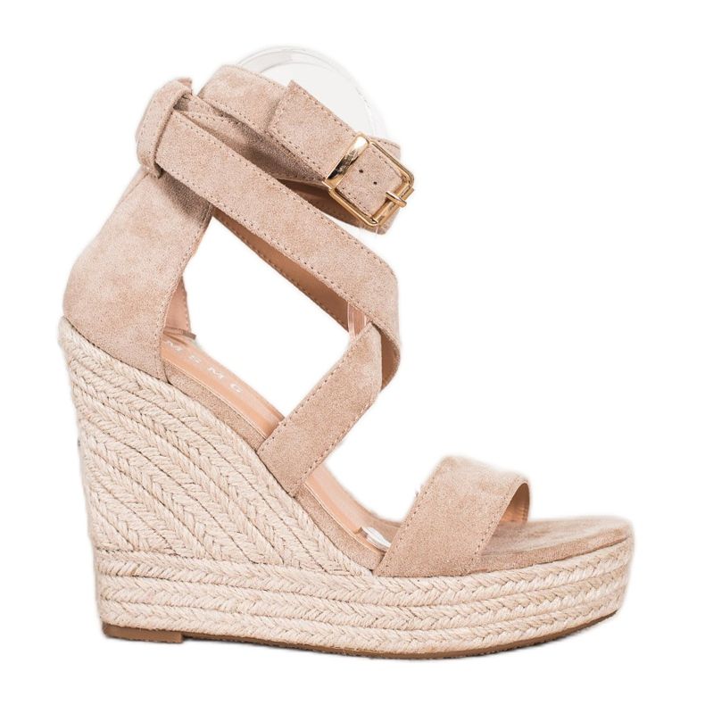 SHELOVET Sandali Espadrillas Con Fibbia beige