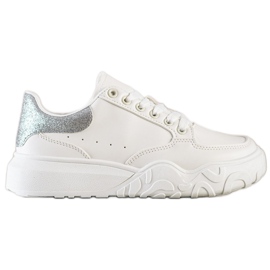 Small Swan Sneakers in ecopelle bianche bianco