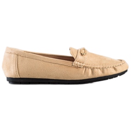 SHELOVET Comodi mocassini beige marrone