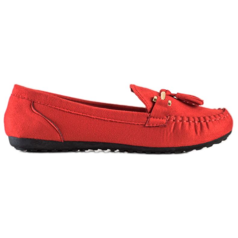 Queentina Mocassini in pelle scamosciata alla moda rosso