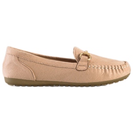 SHELOVET Mocassini in pelle scamosciata beige