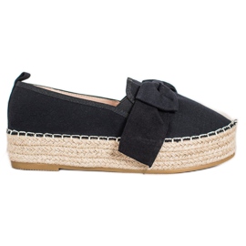 SHELOVET Espadrillas Nere Con Fiocco nero