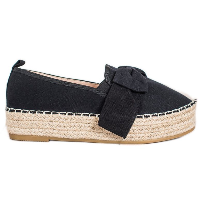 SHELOVET Espadrillas Nere Con Fiocco nero