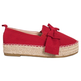 SHELOVET Espadrillas rosse con fiocco rosso