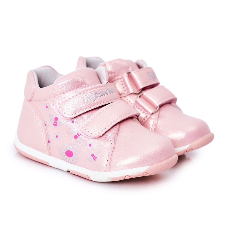 Apawwa Stringate Da Bambina Con Velcro Rosa Milo