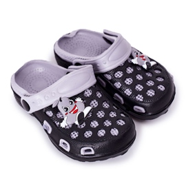Pantofole in schiuma per bambini Kroks Nero-Grigio Jupiter