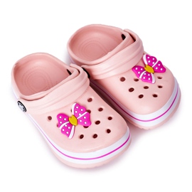 Pantofole in schiuma per bambini Crocs Pink Lazy Day rosa