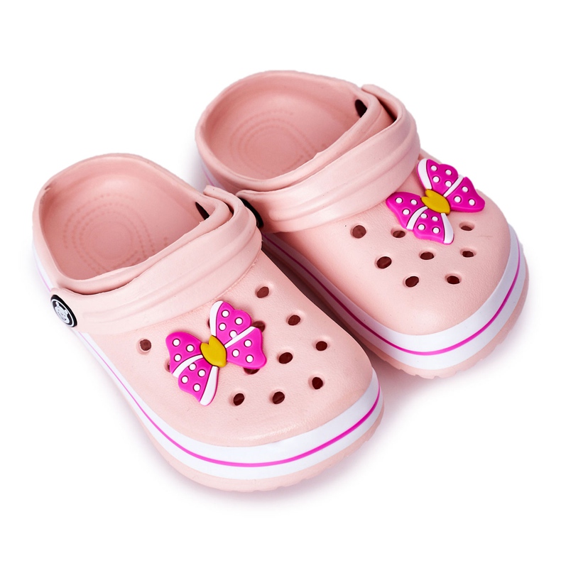 Pantofole in schiuma per bambini Crocs Pink Lazy Day rosa