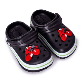 Pantofole in schiuma per bambini Kroks Black Lazy Day nero multicolore