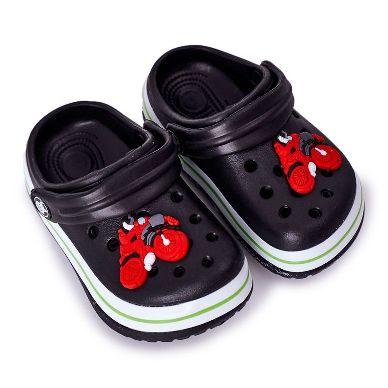 Pantofole in schiuma per bambini Kroks Black Lazy Day nero multicolore