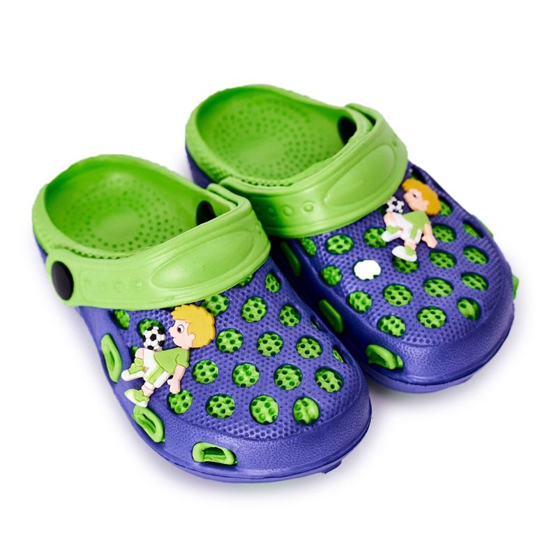 Pantofole in schiuma per bambini Crocs Navy Blue-Green Jupiter blu navy verde