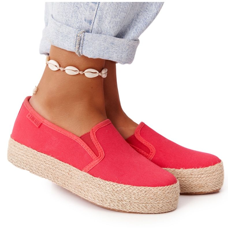 Espadrillas su piattaforma intrecciata Big Star FF274149 Rosso