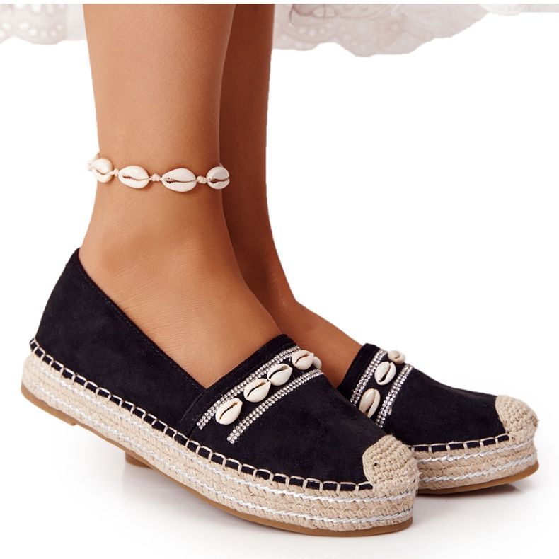PG1 Espadrillas Sulla Piattaforma Con Conchiglia Nera nero