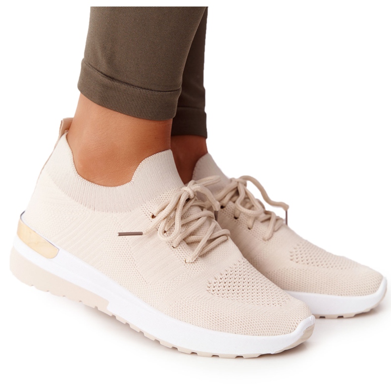 PG1 Scarpe Sportive Sneakers Beige Adeyla Zeppa