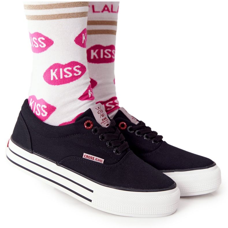 Cross Jeans Sneakers da donna sulla piattaforma Jeans Cross FF2R4002C Czarme nero