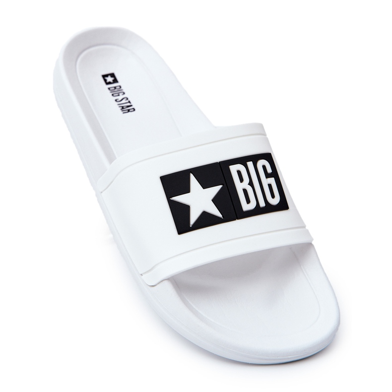 Pantofole da uomo Big Star DD174700 bianche bianca