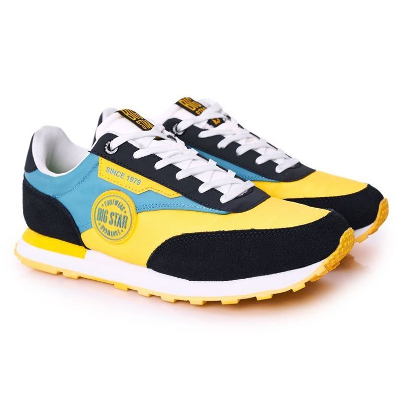 Scarpe Sportive Uomo Memory Foam Big Star HH174249 Giallo-Blu multicolore