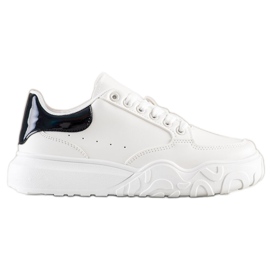 Small Swan Sneakers in ecopelle bianche bianca