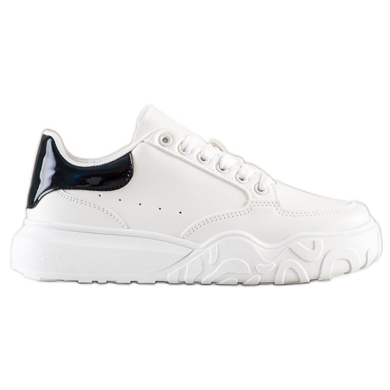 Small Swan Sneakers in ecopelle bianche bianca