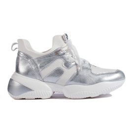 Weide Sneakers bianche e argento bianca