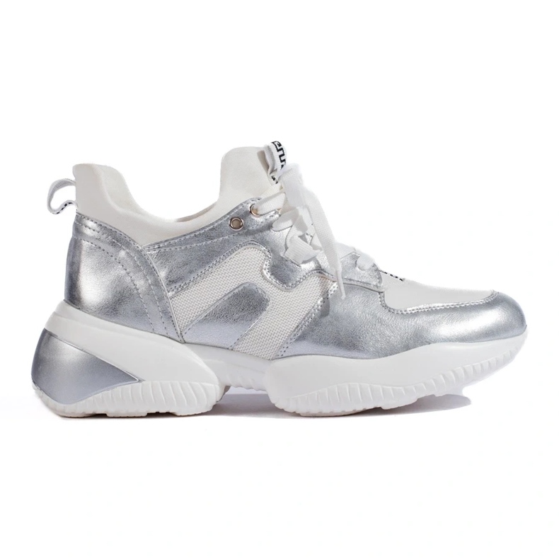 Weide Sneakers bianche e argento bianca