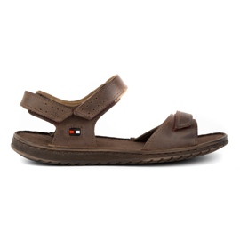 KOMODO Sandali in pelle da uomo marroni 881K marrone