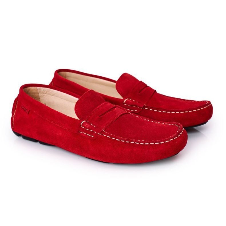 Mocassini casual in pelle scamosciata GOE HH1N4066 Rosso
