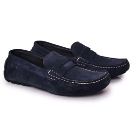 Mocassini casual in pelle scamosciata GOE HH1N4065 Blu navy