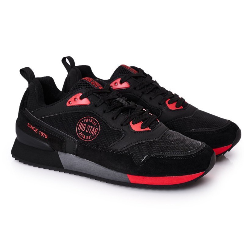 Scarpe sportive da uomo Memory Foam Big Star HH174241 Nero