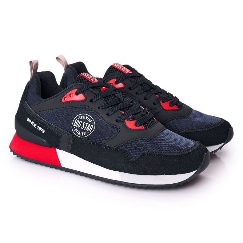 Scarpe sportive da uomo Memory Foam Big Star HH174240 Blu navy