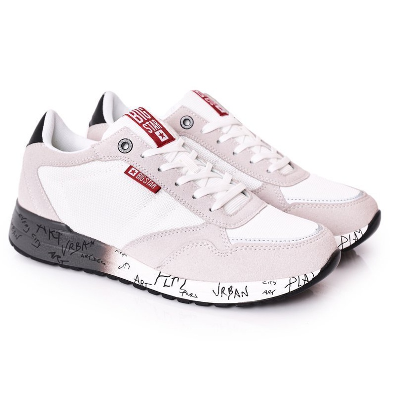 Scarpe sportive da uomo Memory Foam Big Star FF174208 Bianco-Grigio bianca